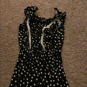 Black and white polkadot jumpsuit